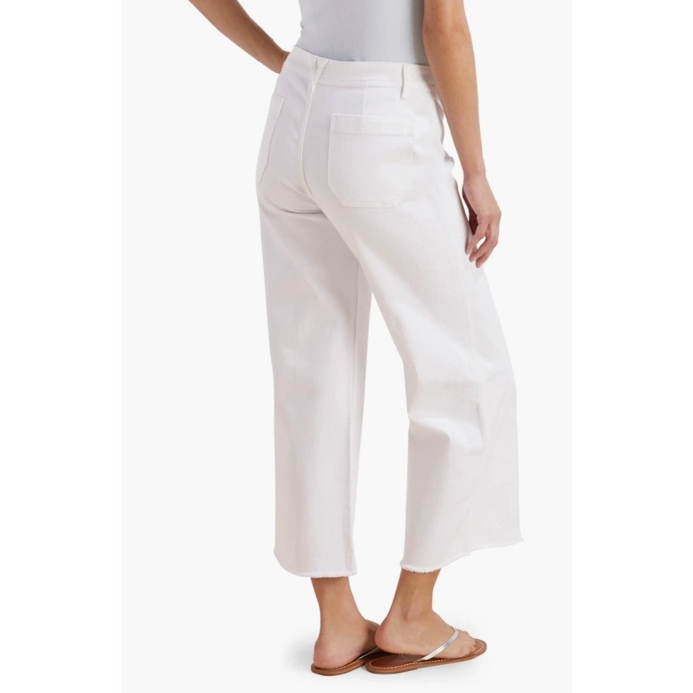 NEW Vineyard Vines Mariner High Rise Wide Leg Raw Hem Jeans White Size 32 - Picture 2 of 6